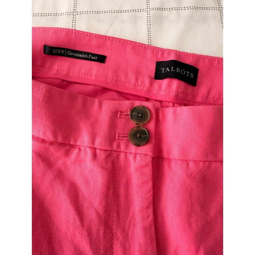 Talbots Greenwich Pant Pink Wide Leg Linen Blend Pants Plus Petite 16WP Pockets - Picture 3 of 6